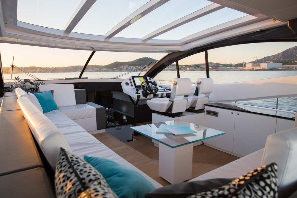 Interior,Of,Luxury,Motoryacht,At,Sunset